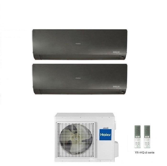 Condizionatore Climatizzatore Haier Dual Split Inverter Flexis Plus Black R-32 9000+12000 Con 2U50S2SM1FA Wi-Fi Integrato
