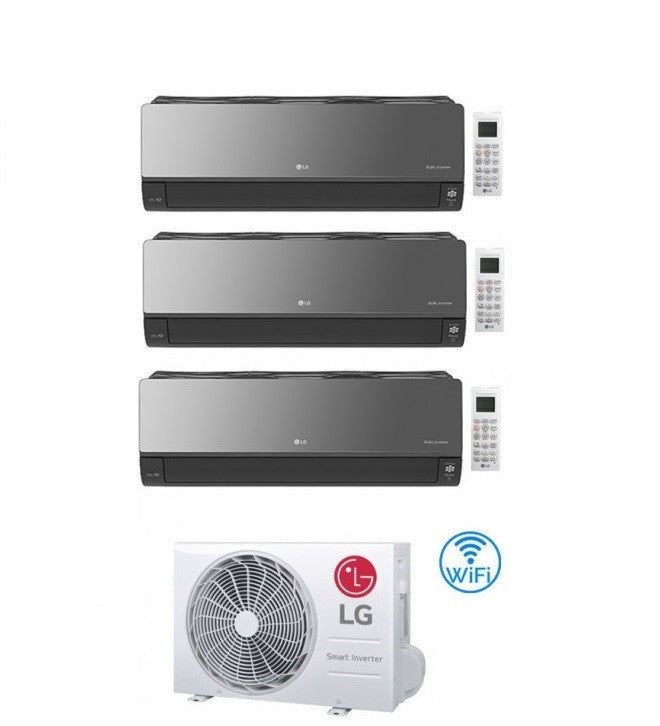 Condizionatore Climatizzatore LG Trial Split Inverter R-32 ArtCool Uv Nano Mirror 12000+12000+12000 Btu con MU3R21 U23 Wifi integrato 12+12+12