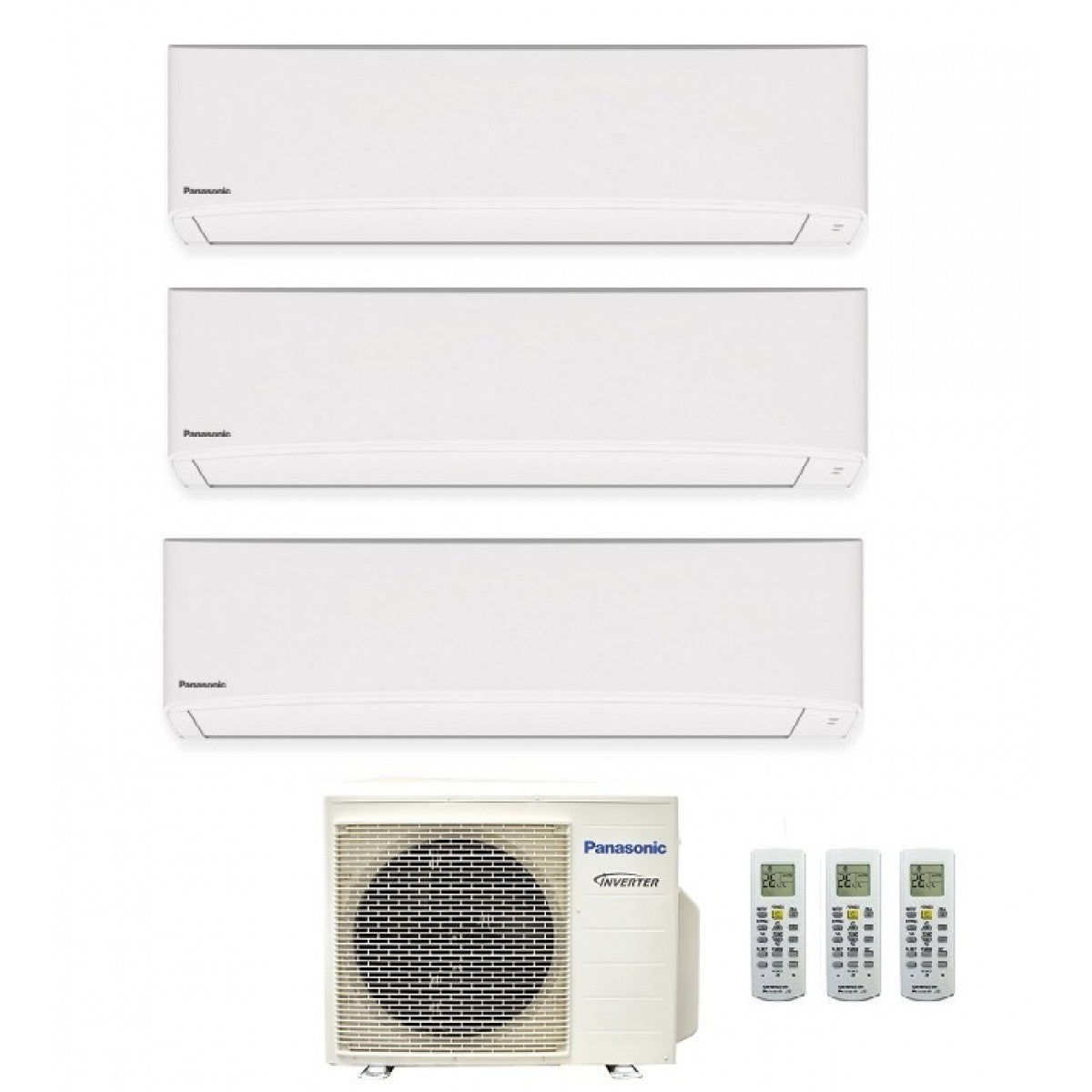 Climatizzatore Condizionatore Trial Split Panasonic Serie TZ Inverter Standard R-32 9000+9000+18000 Con CU-3Z68TBE