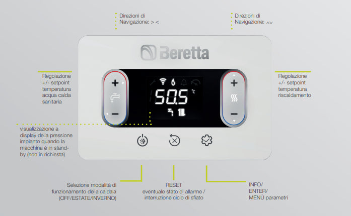 Caldaia Beretta Ciao X 25 C a Condensazione Low Nox Cod. 20197877 GPL Completa di Kit Scarico Fumi