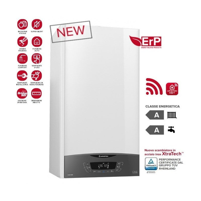 Caldaia A Condensazione Ariston Genus One+ Net 30 KW GPL Completa DI Kit Per Scarico Fumi Wi-Fi Incluso