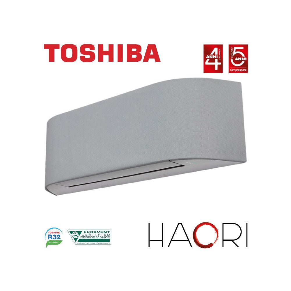 Condizionatore Climatizzatore Toshiba Dual Split Inverter Haori Grigio 10000+13000 BTU R-32 Wi-Fi Integrato Con RAS-2M18U2AVG-E