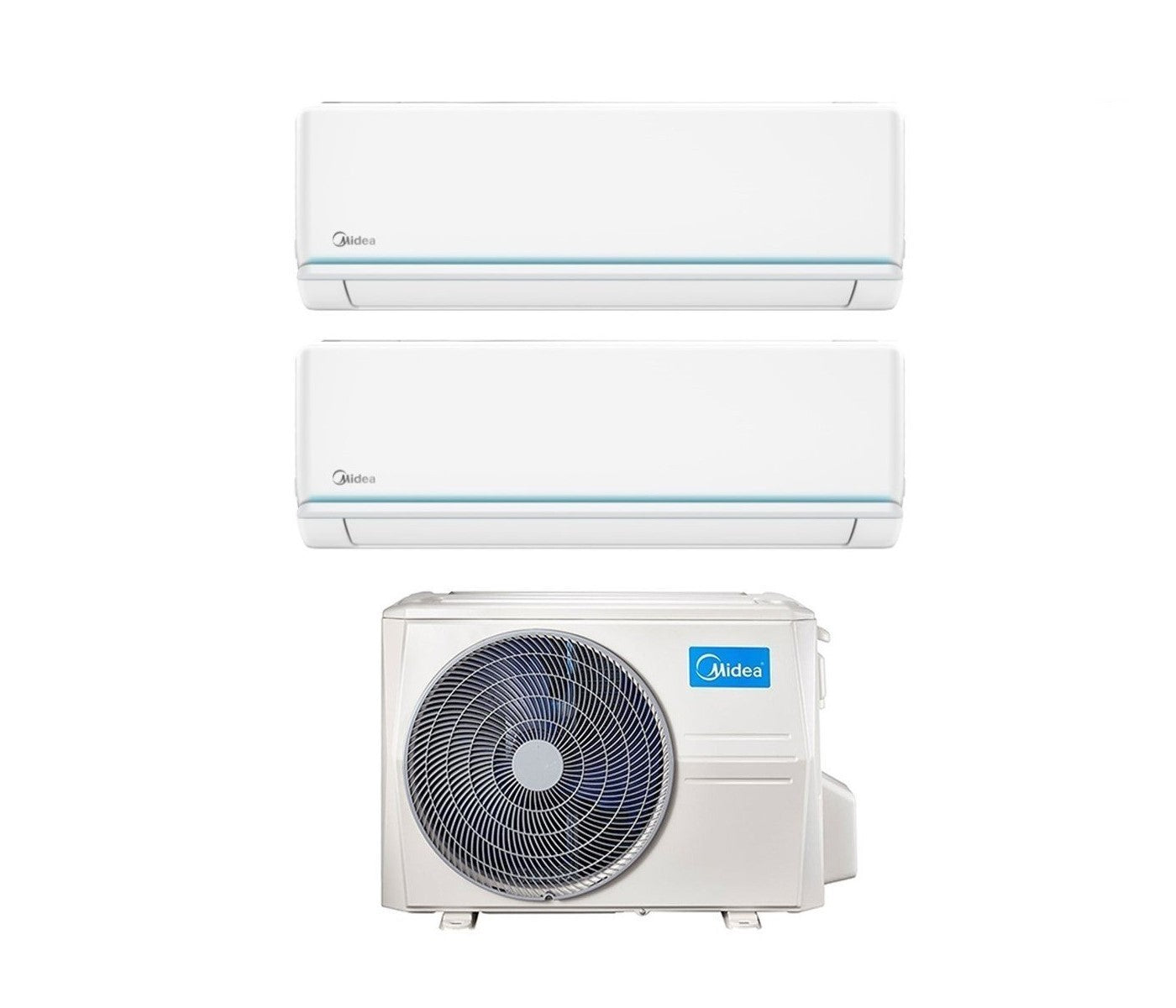 Condizionatore Climatizzatore Midea Dual Split Inverter Evolution R-32 9000+18000 BTU Con M2OE-18HFN8-Q Wi-Fi Integrato