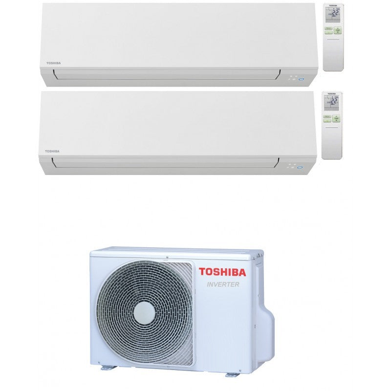 Condizionatore Climatizzatore Toshiba Dual Split Inverter Shorai Edge White Wi-Fi 10000+13000 BTU Con RAS-2M14G3AVG-E