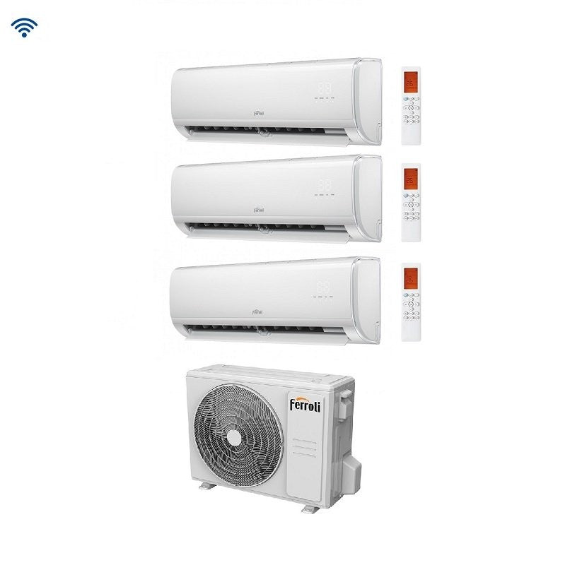Condizionatore Climatizzatore Ferroli Trial Inverter Giada M 9000+9000+12000 BTU Con 21-3 Wi-Fi Integrato Alexa e Google HOME