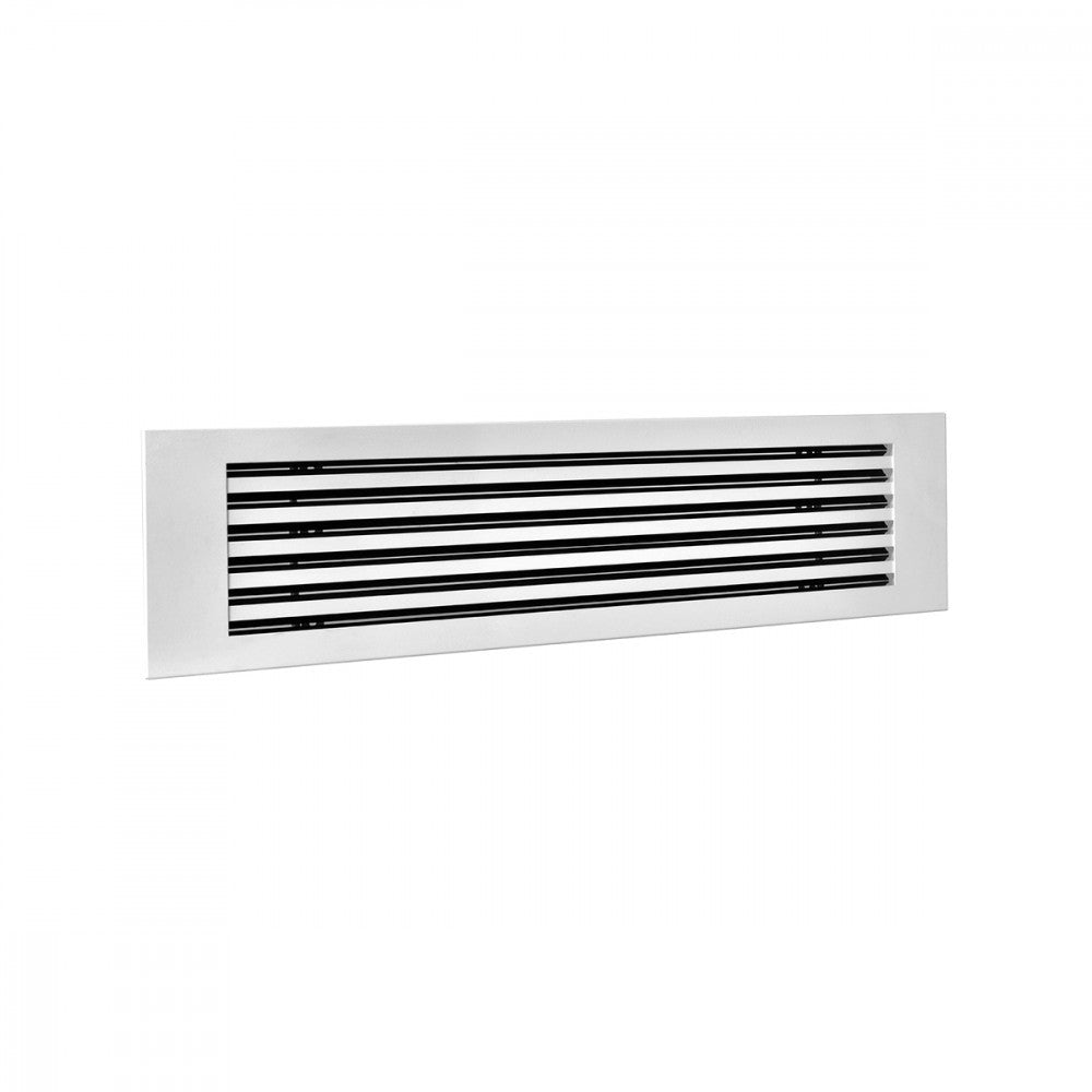 Diffusori Lineari a 1 Feritoia Brofer DLFP40 Bianco Ral 9010 Con Serranda e Alette Deflettrici a Lama su Pannello Varie Misure