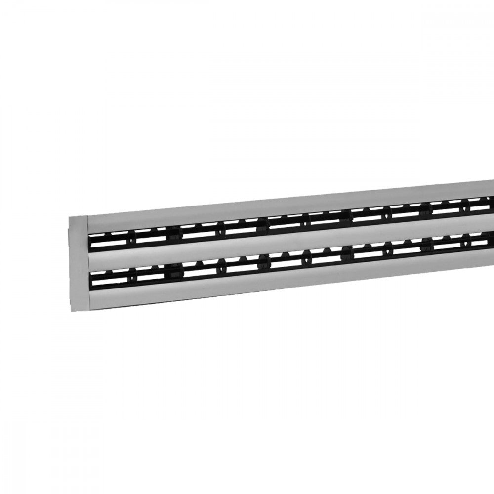 Brofer DLPCN20 4-Slot Aluminum Linear Diffusers RAL 9005 With Rotating Aerodynamic Profile Deflector Various Sizes
