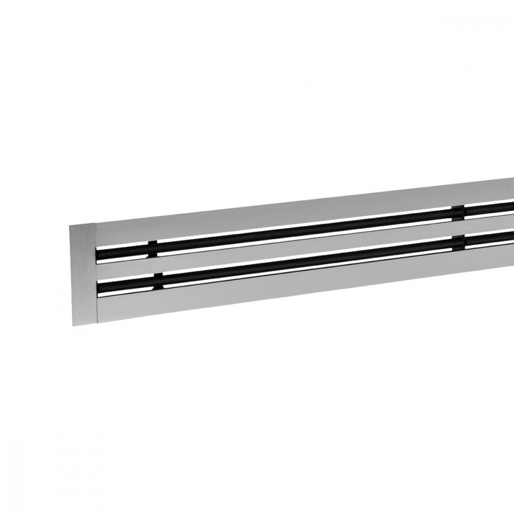 Brofer DLN20 Anodized Aluminum 2-Slot Linear Diffusers with Drop-Shaped Deflector, Various Sizes 