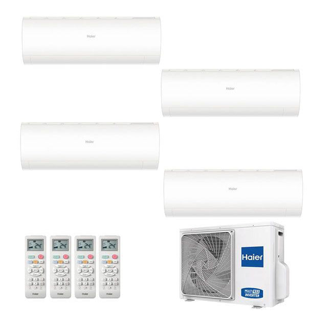 Condizionatore Climatizzatore Haier Quadri Split R-32 Serie Pearl 9000+9000+9000+12000 BTU Con 4U75S2SR5FA Wi-Fi Incluso