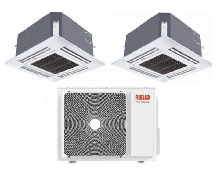 Riello Dual Split Cassette Air Conditioner SET AMK P R-32 12000+12000 BTU With MULTI 250 PI