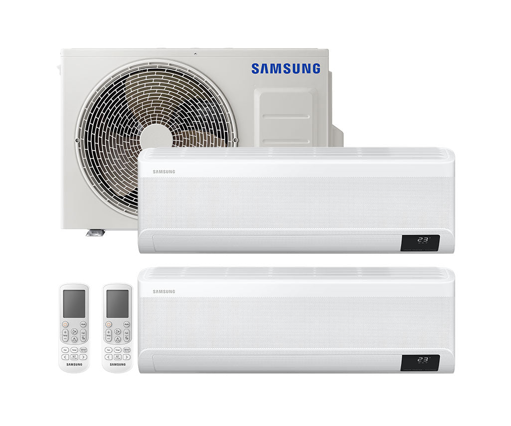 Condizionatore Climatizzatore Samsung Dual Split Inverter Windfree Avant R-32 Wi-Fi 12000+18000 BTU Con AJ050TXJ2KG/EU