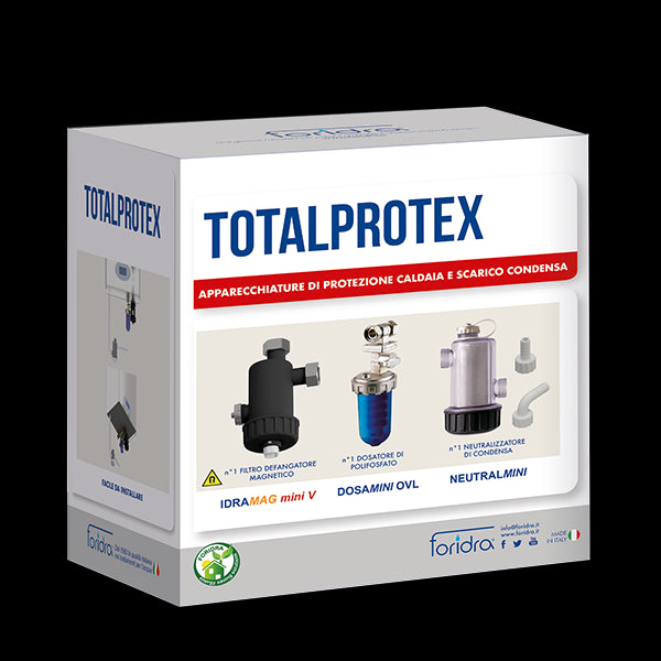 Kit Salvacaldaia Foridra Modello Total Protex Con IDRAMAG MINI V+DOSAMINI OVL Defangat NEUTRAL MINI+Defangatore Colore Bianco