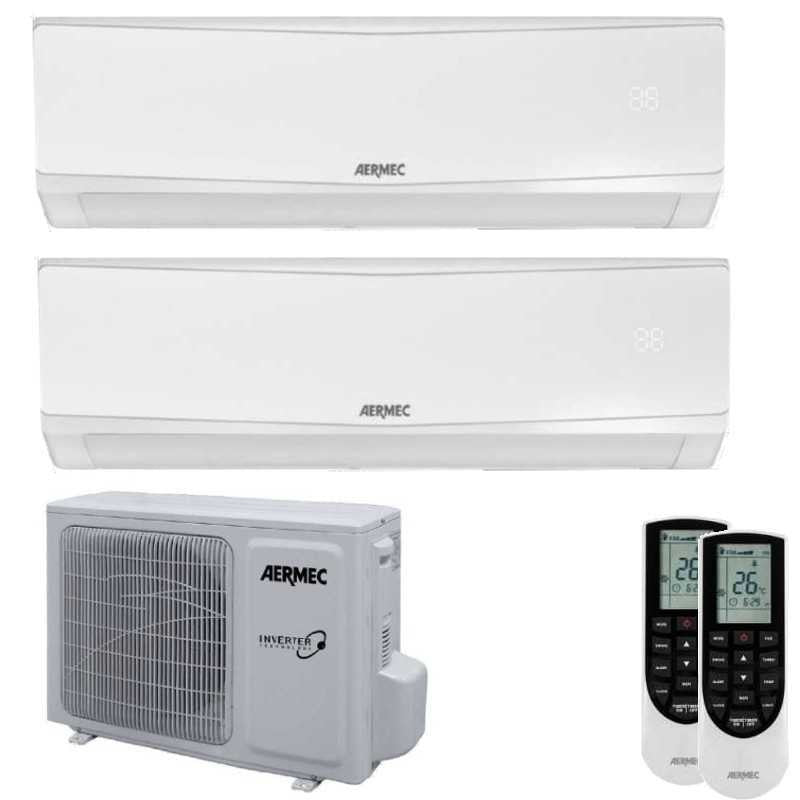 Condizionatore Climatizzatore Aermec Dual Split Inverter Modello SPG 12000+12000 R-32 Con MPG520 Wi-Fi Optional