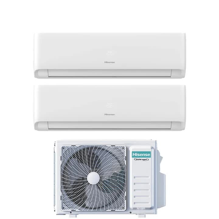 Condizionatore Climatizzatore Hisense Dual Split Inverter R-32 Serie Ecosense 9000+9000 Con 2AMW42U4RGC Wi-Fi Integrato