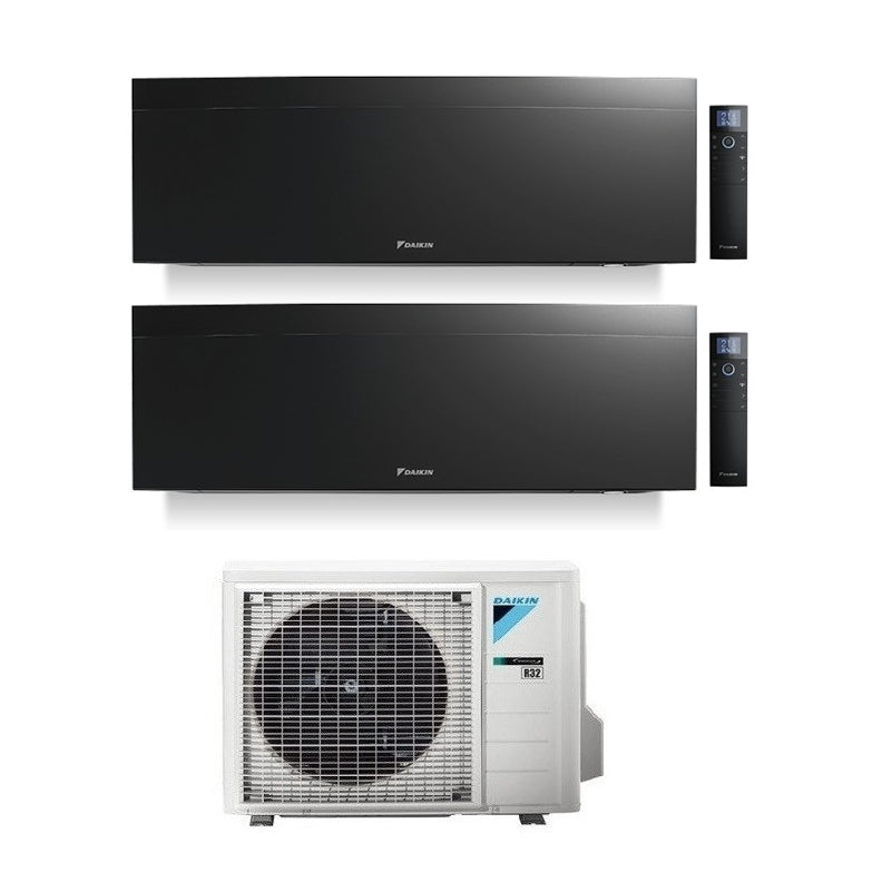 Condizionatore Climatizzatore Dual Daikin inverter Emura Black Wi-Fi R-32 Bluevolution 7000+7000 BTU 2MXM40N9/A(9)