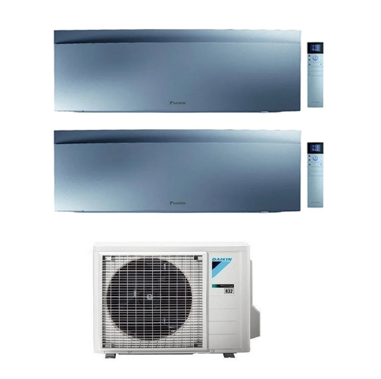 Condizionatore Climatizzatore Dual Daikin inverter Emura Silver Wi-Fi R-32 Bluevolution 9000+12000 BTU 2MXM50N9/A(9)