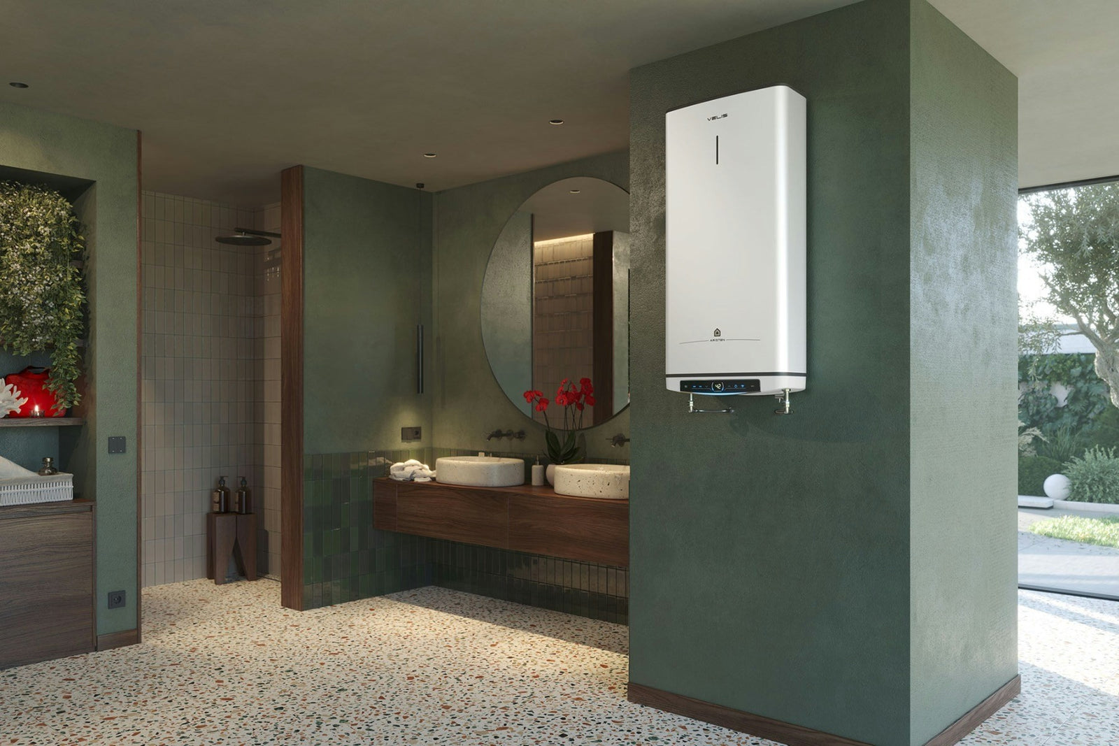 Scaldabagno Elettrico Ariston Velis Pro Dry Wi-Fi 50 Litri Doppio Serbatoio Wi-Fi Integrato Cod. 3100908