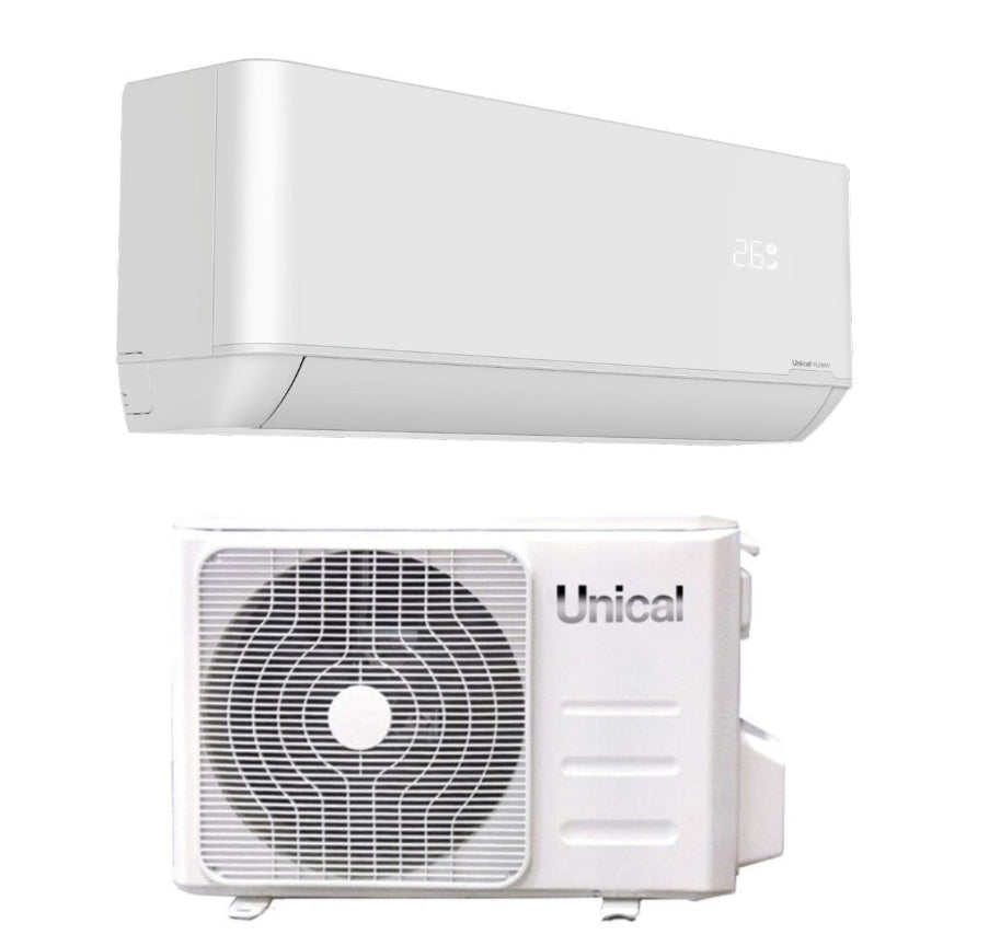Condizionatore Climatizzatore Unical Monosoplit Inverter Serie FLOWY R-32 9000 BTU FLWY 9H Wi-Fi Optional