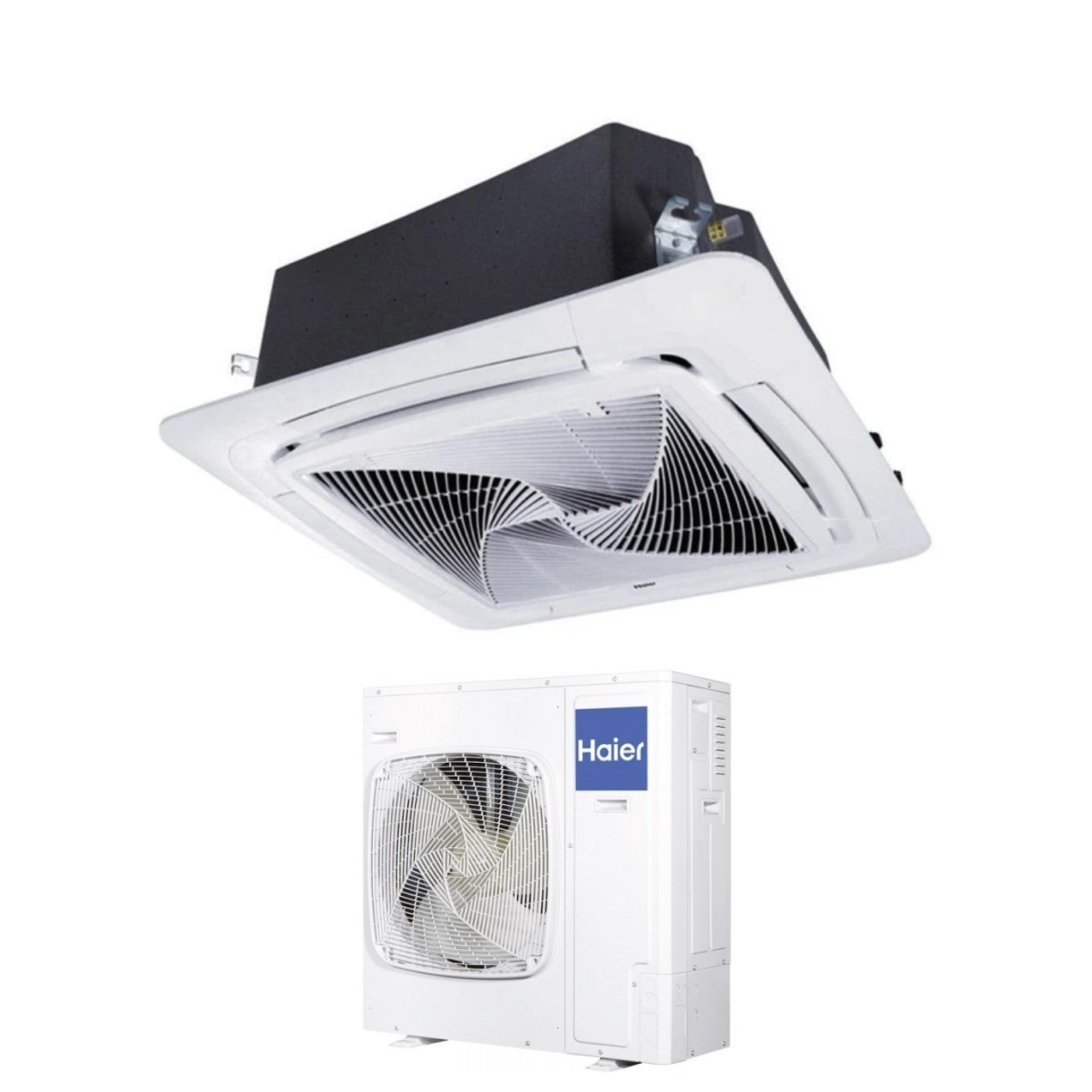 Condizionatore Climatizzatore Haier Cassetta 90x90 Round Flow R-32 43000 BTU ABH125K1ERG(H) NERO Monofase Con Telecomando Infrarossi