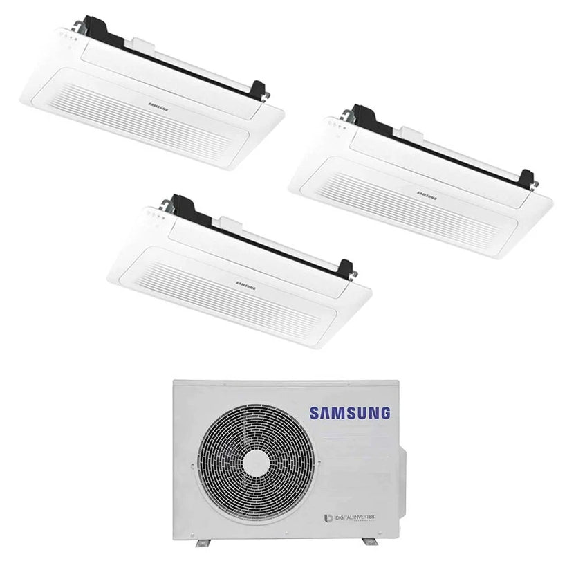 Condizionatore Climatizzatore Samsung Inverter Trial Split Cassetta a 1 Via Slim Windfree R-32 9000+9000+12000 Con AJ052TXJ3KG/EU