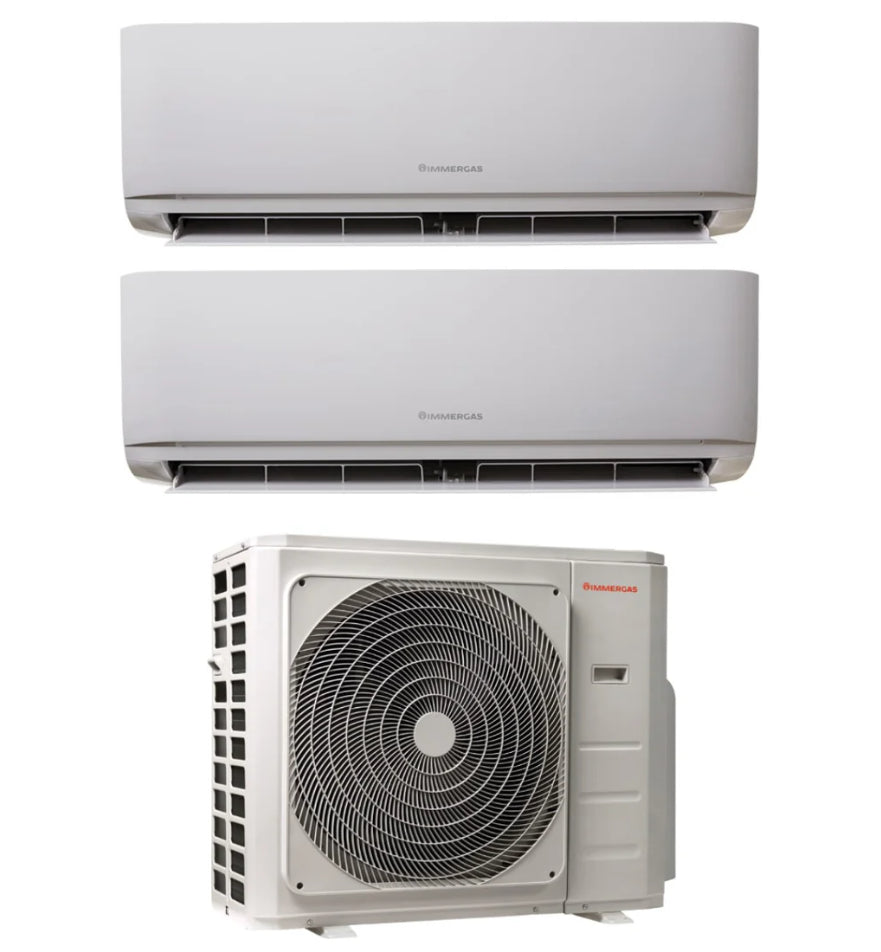 Condizionatore Climatizzatore Immergas Dual Split Inverter R-32 Serie Thor 9000+12000 Con 18 DUAL BTU Wi-Fi Optional