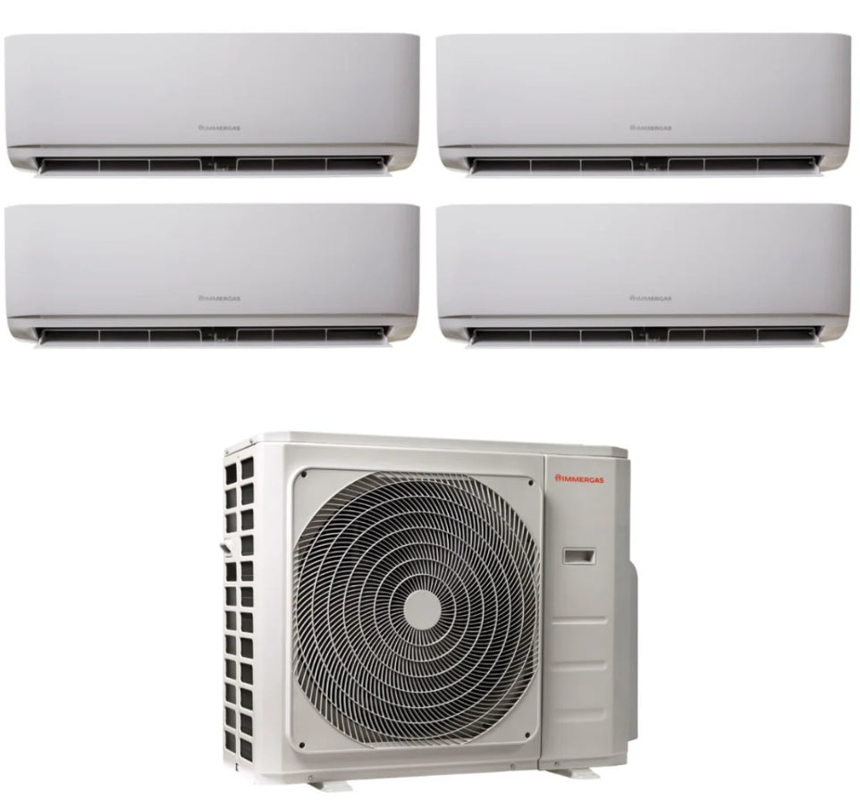 Condizionatore Climatizzatore Immergas Quadri Split Inverter R-32 Serie Thor 9000+9000+9000+9000 Con 28 QUADRI BTU Wi-Fi Optional