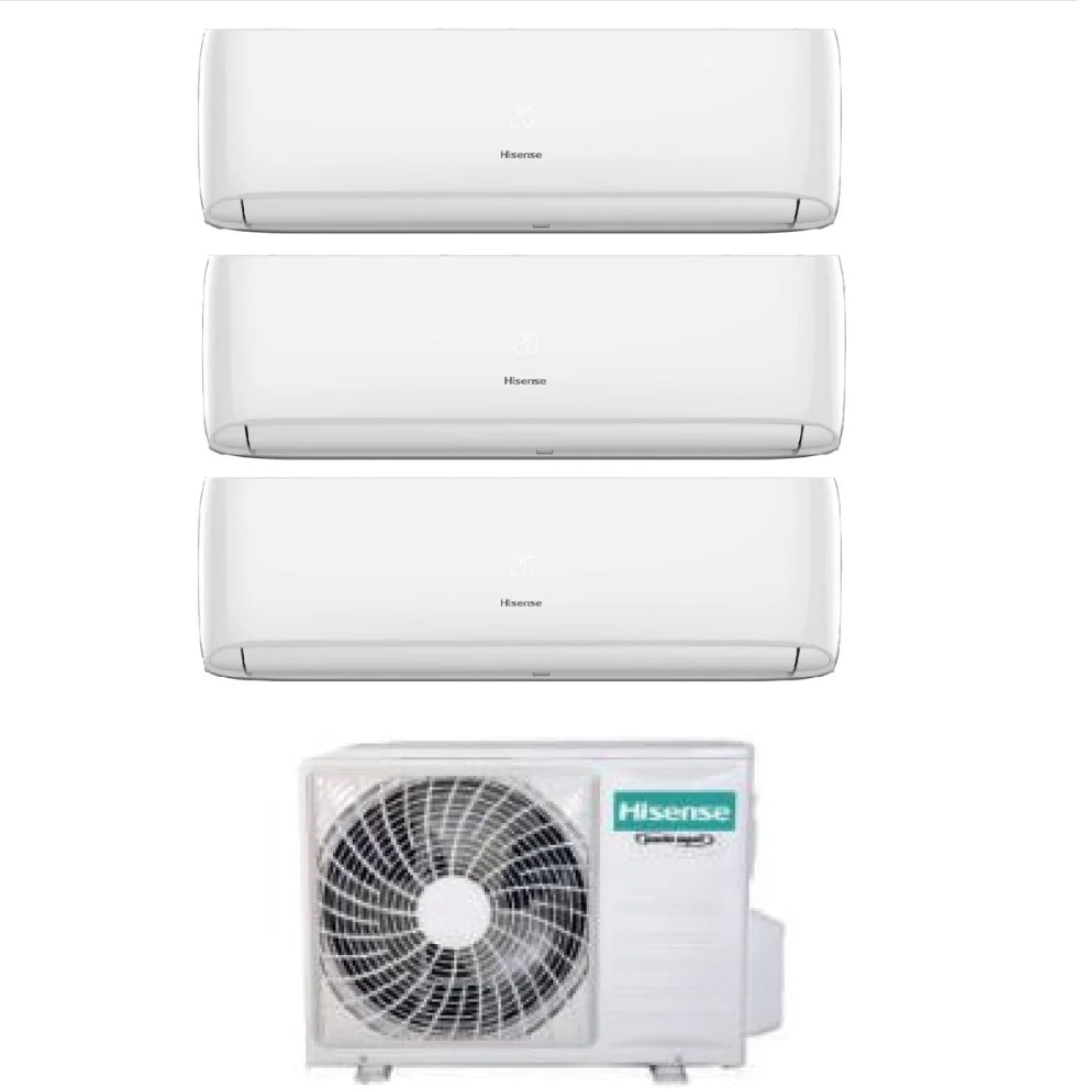 Condizionatore Climatizzatore Hisense Trial Split Inverter R-32 Hi-Comfort 7000+7000+12000 BTU con 3AMW72U4RJC WiFi Integrato 7+7+12