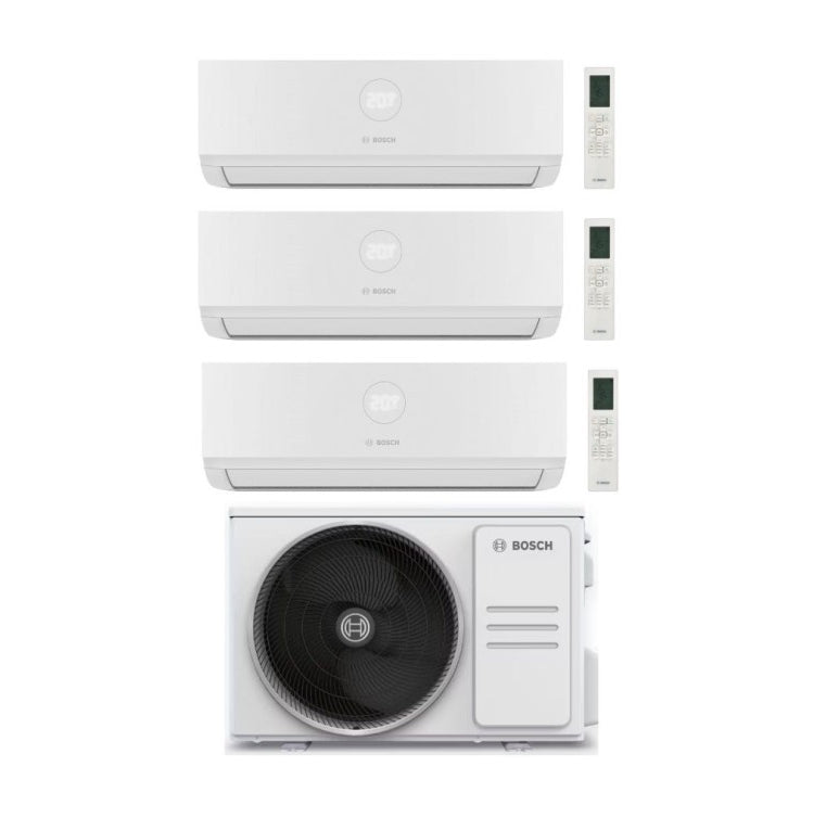 Condizionatore Climatizzatore Junkers Bosch Trial Split Inverter R-32 Serie Climate 7000i White 7000+9000+9000 BTU Con 5000M 62/3 E Wi-Fi Integrato 7+9+9