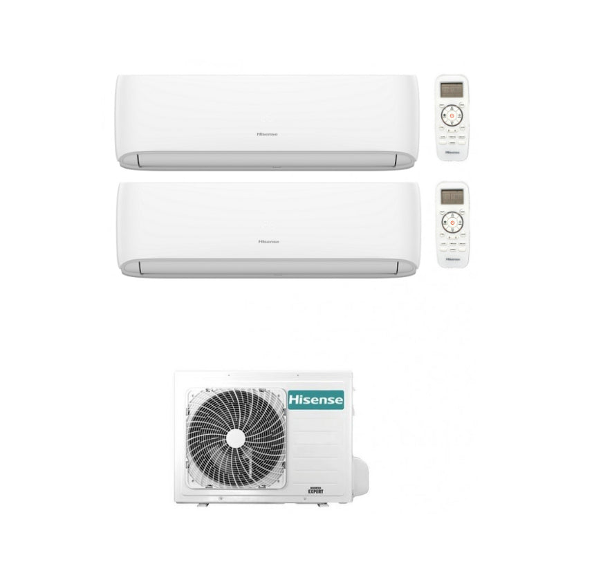 Condizionatore Climatizzatore Hisense Dual Split Inverter R-32 Hi-Comfort 7000+9000 BTU con 2AMW42U4RGC WiFi Integrato 7+9