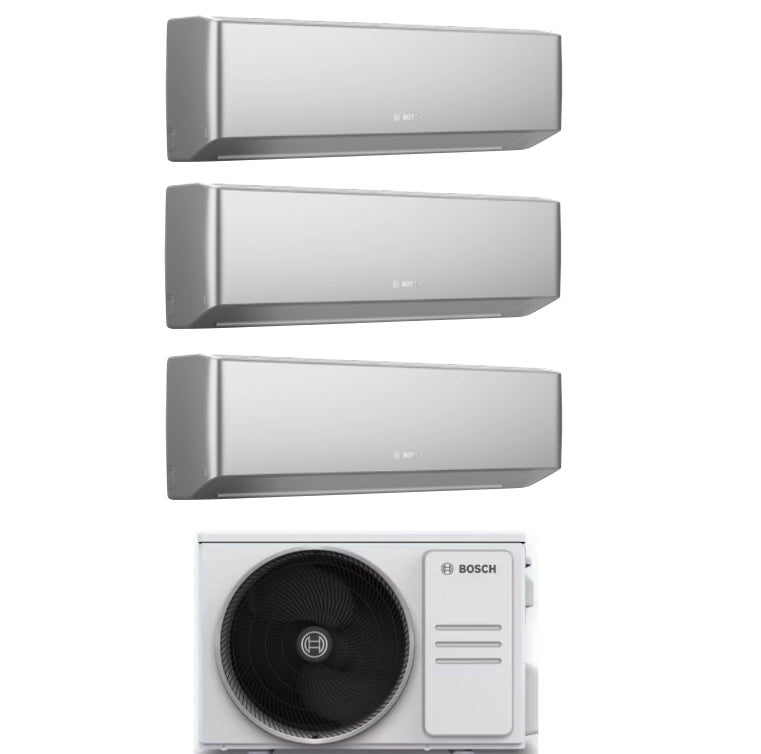 Condizionatore Climatizzatore Junkers Bosch Trial Split Inverter R-32 Serie Climate 7000i Silver 7000+7000+9000 BTU Con 5000M 79/3 E Wi-Fi Integrato 7+7+9