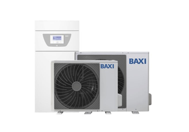 Pompa di Calore Baxi Aria-Acqua Splittata a Basamento R-32 Modello Alya FS 4-6M E FS-A Integrazione Caldaia Con Bollitore Integrato da 177 litri