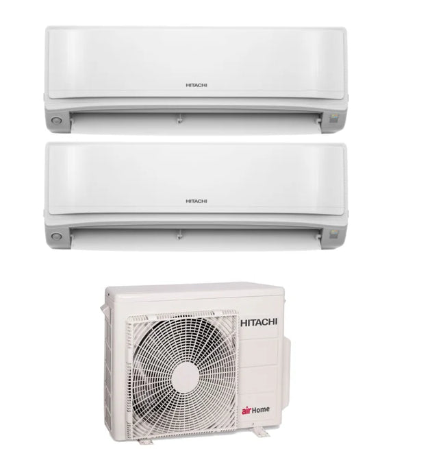 Condizionatore Climatizzatore Hitachi Dual Split Inverter R-32 Serie AIRHOME 600 9000+9000 BTU Con RAM-G55N2HAE Wi-Fi Integrato 9+9