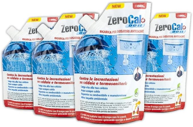 Ricarica ZeroCal DOSE Gel Dosatore Per Trattamento Anticalcare Da 250 ml Confezione da  4 PZ. Codice 107.019.40