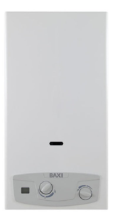 Scaldabagno a gas istantaneo camera aperta Baxi Acquaprojet + Blue 11i Metano