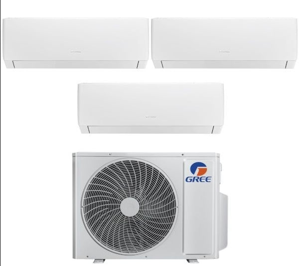 Condizionatore Climatizzatore Gree Trial Split Inverter R-32 Modello Pular 9000+9000+12000 BTU Wi-Fi Integrato Con GWHD(21)NK6LO