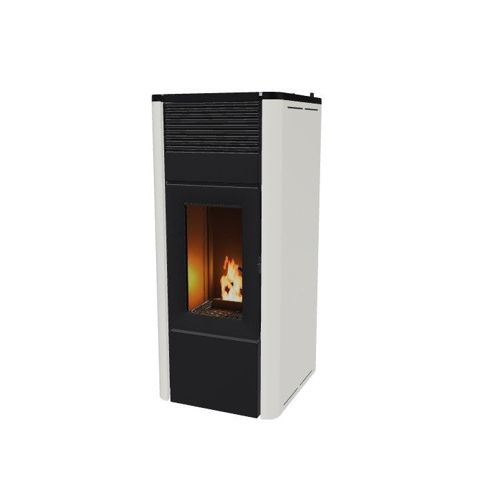 Stufa a Pellet MCZ Canalizzabile Modello Teia 10 Kw Comfort Air Colore Bianco