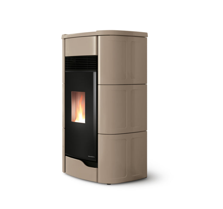 Stufa a Pellet Palazzetti Ermetica ad Aria Modello Anna 12 Pro 12 Kw Colore Caffèlatte