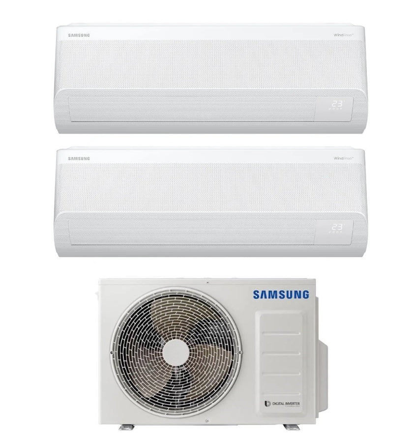 Condizionatore Climatizzatore Samsung Dual Split Inverter Windfree Avant S2 R-32 9000+9000 BTU Wi-Fi Integrato Con AJ050TXJ2KG
