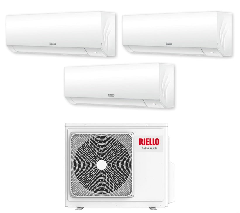 Condizionatore Climatizzatore Riello Trial Split Aaria Plus I R-32 7000+9000+12000 Btu Con U.Esterna 355 PI Wi-Fi Integrato