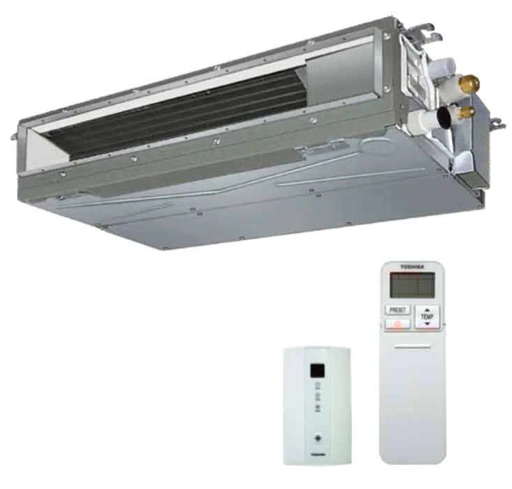 Climatiseur gainable Toshiba U2 7000+7000 Dual Split Inverter avec Wi-Fi RAS-2M14G3AVG-E R-32 et commande infrarouge en option inclus