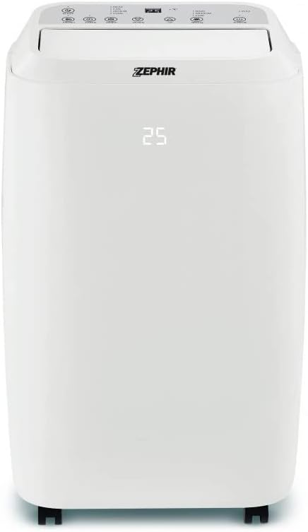 Condizionatore Climatizzatore Portatile Zephir monoblocco caldo/freddo a Pompa di Calore 12000 BTU Colore Bianco