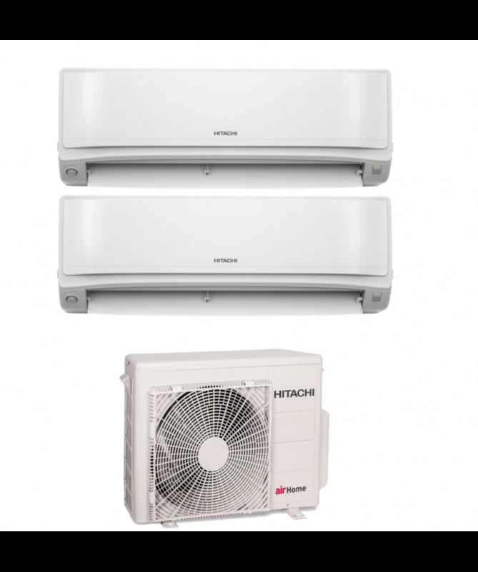 Condizionatore Climatizzatore Hitachi Dual Split Inverter R-32 airHome 400 7000+7000 BTU Con RAM-G55N2HA(B)E Multi Pro G Wi-Fi Integrato 7+7