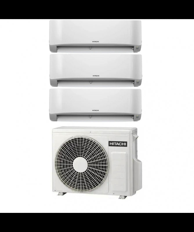 Condizionatore Climatizzatore Hitachi Trial Split Inverter R-32 airHome 400 7000+9000+12000 BTU Con RAM-G55N3HA(B)E Multi Pro G Wi-Fi Integrato 7+9+12