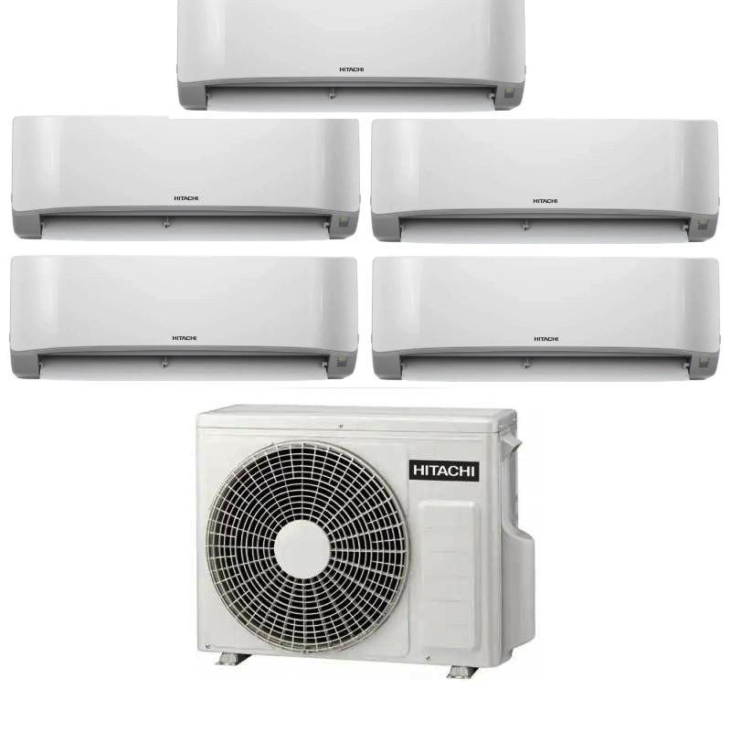 Climatiseur Hitachi Penta Split Inverter R-32 airHome 400 7000+7000+7000+7000+9000 BTU avec RAM-G85N5HA(B)E Multi Pro G Wi-Fi intégré 7+7+7+7+9