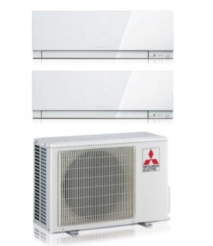 Condizionatore Climatizzatore Mitsubishi Electric Dual Split inverter Kirigamine Zen White R-32 7000+9000 Colore Bianco con MXZ-2F33VF4 7+9