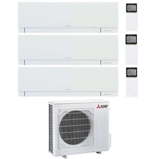 Condizionatore Climatizzatore Mitsubishi Electric Trial Split inverter Kirigamine Zen White R-32 12000+12000+12000 Colore Bianco con MXZ-3F68VF4 Wi-Fi Integrato 12+12+12