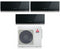 Condizionatore Climatizzatore Mitsubishi Electric Trial Split inverter Kirigamine Zen Black R-32 9000+9000+18000 Colore Nero con MXZ-3F68VF4 9+9+18
