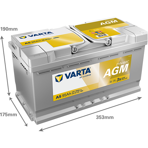 Batteria Varta A5 Start&Stop Silver Dynamic AGM A5 - 595901085 Per Auto e Barche