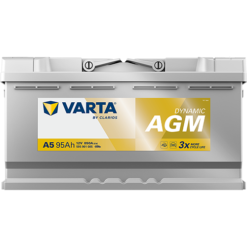 Batteria Varta A5 Start&Stop Silver Dynamic AGM A5 - 595901085 Per Auto e Barche
