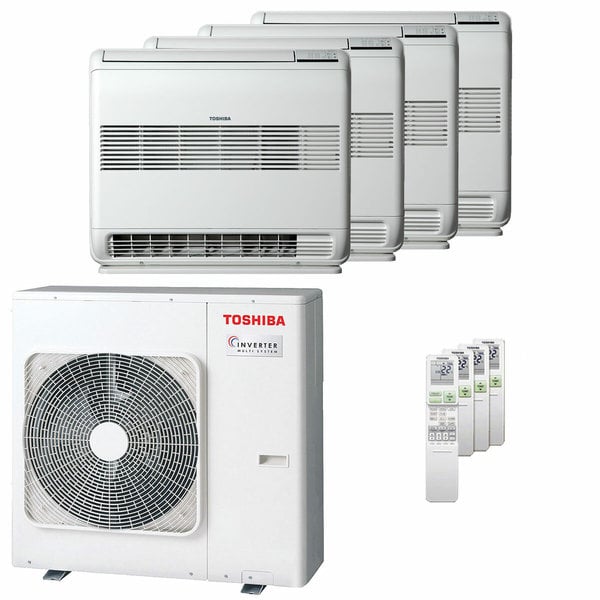 Condizionatore Climatizzatore Toshiba Quadri Split Inverter Console Pavimento R-32 10000+10000+10000+10000 BTU RAS-4M27G3AVG-E Wi-Fi Optional
